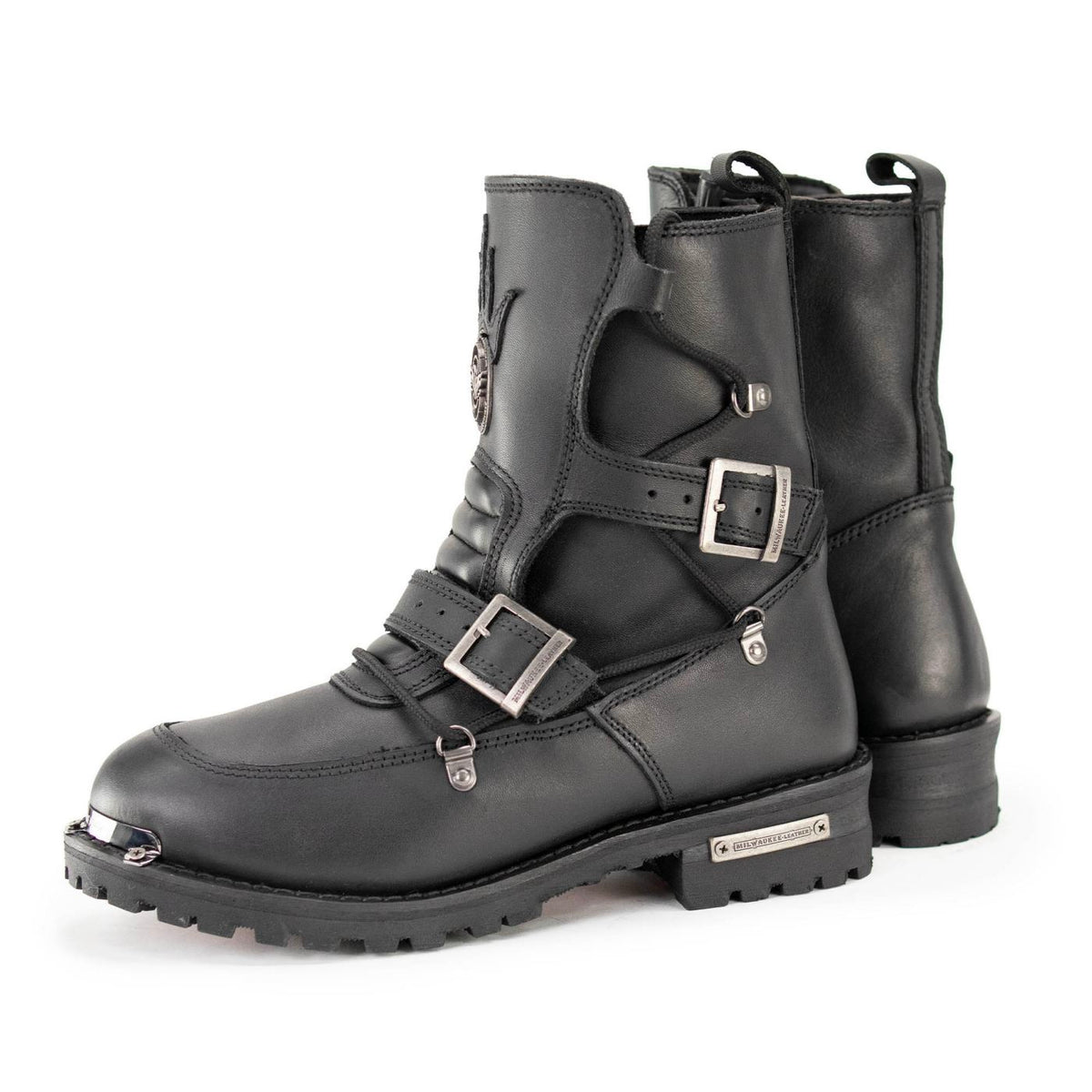 MBM9076 Tactical Logger Leather Boots with Buckle Enhancement Black