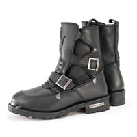 MBM9076 Tactical Logger Leather Boots with Buckle Enhancement Black