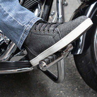 Men's Canvas Reinforced Motorcycle Casual Street Riding Shoes Black