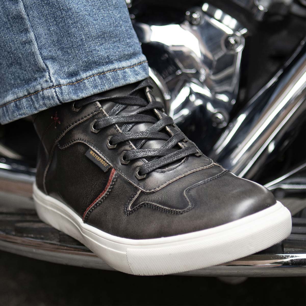 MBM9152 High-Top Biker Riding Shoes Waterproof Black