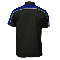 Men's Black and Blue Button Up Mechanic Shirt w/ Reflective Stripe