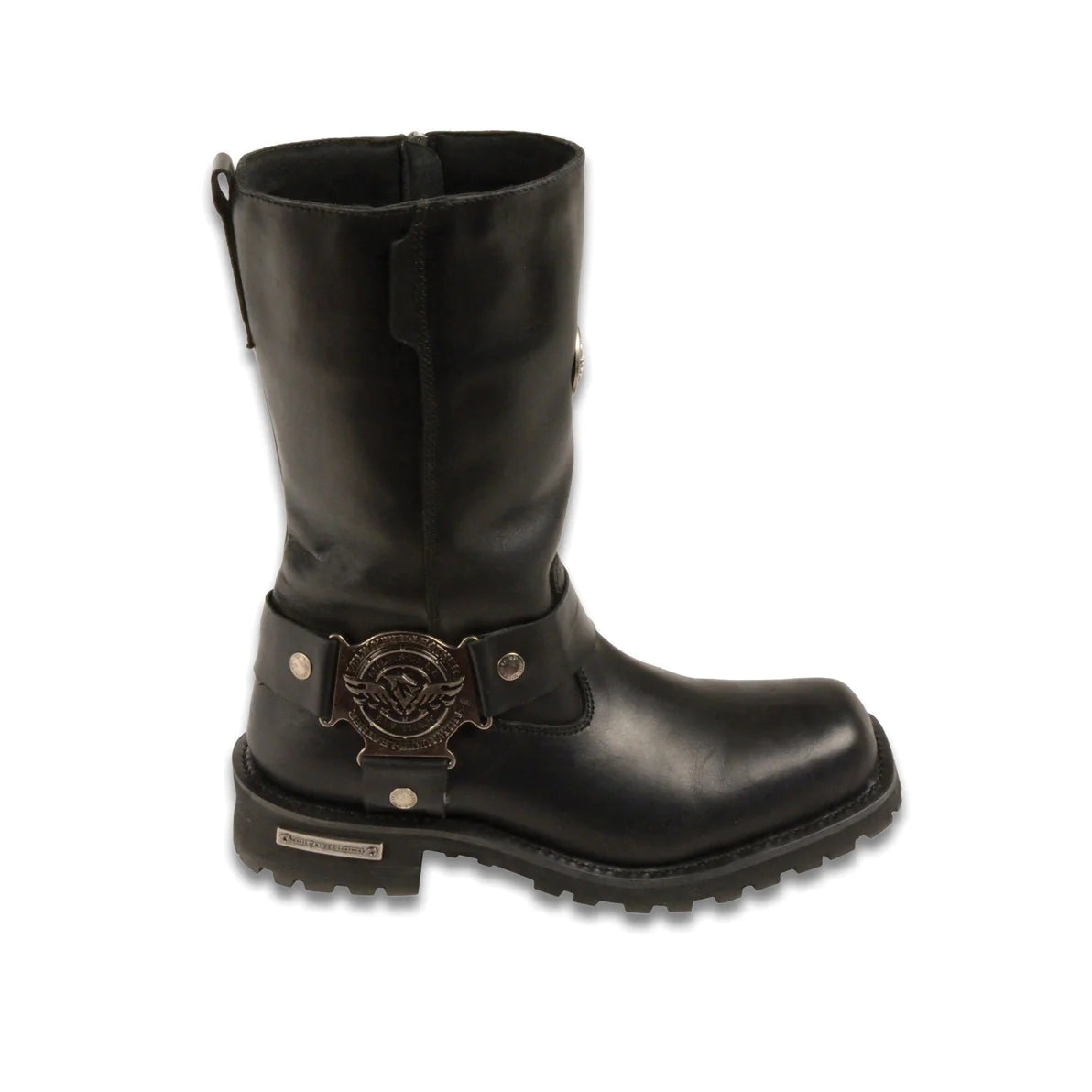 MEN'S WIDE MOTORCYCLE GENUINE WATERPROOF COW LEATHER 11 INCH LONG SQUARE BOOT