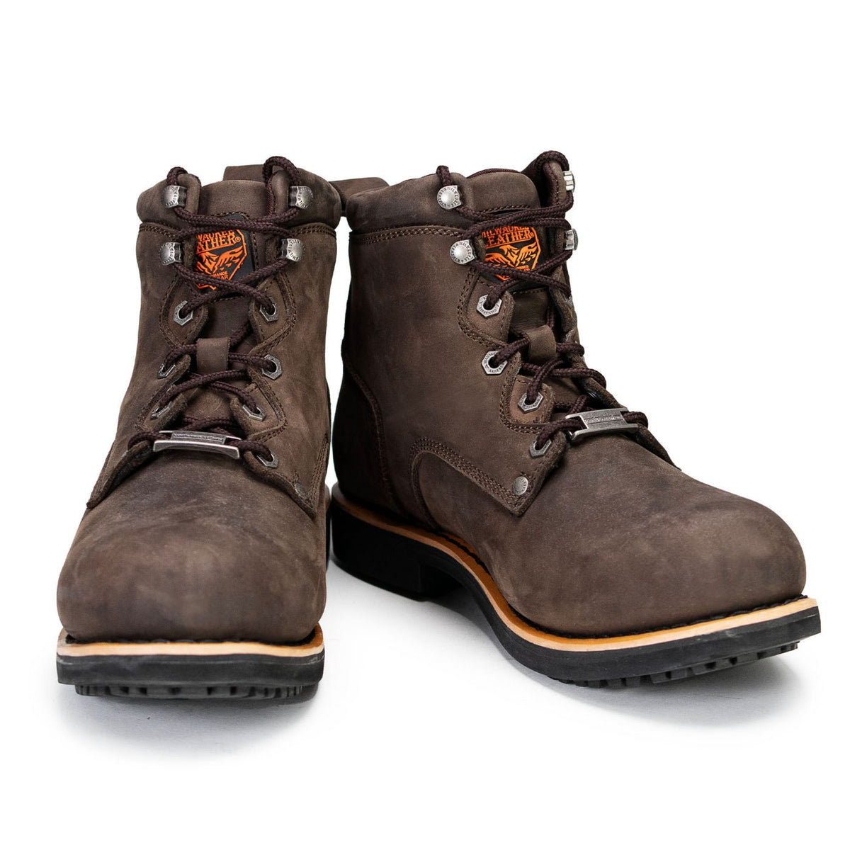 6-Inch Logger Motorcycle Boots, Dark Brown Leather, Lace-Up, Men's
