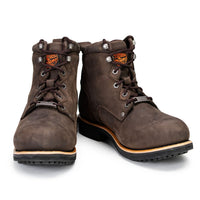 6-Inch Logger Motorcycle Boots, Dark Brown Leather, Lace-Up, Men's