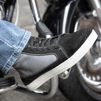Black Suede and Canvas Casual Street Riding Shoes with Ankle Support