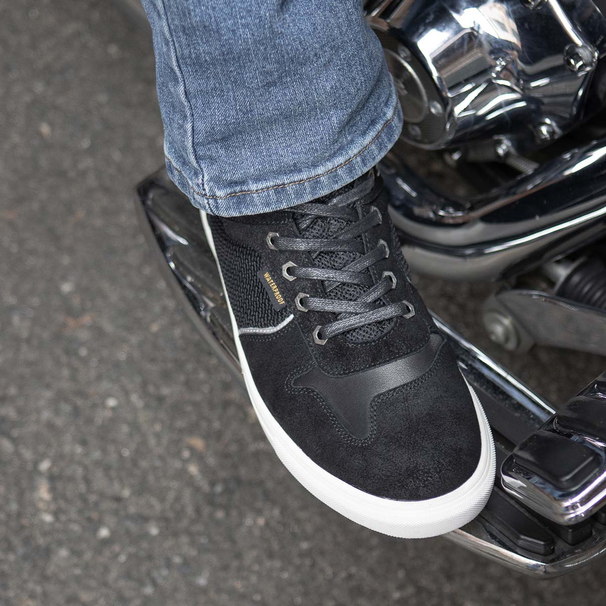 MBM9151 Waterproof Street Riding Shoes Suede Leather Reinforced Black