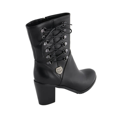 Womens Black Lace Side Riding Boots