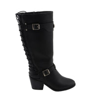 Womens Tall Black Back End Laced Riding Boots