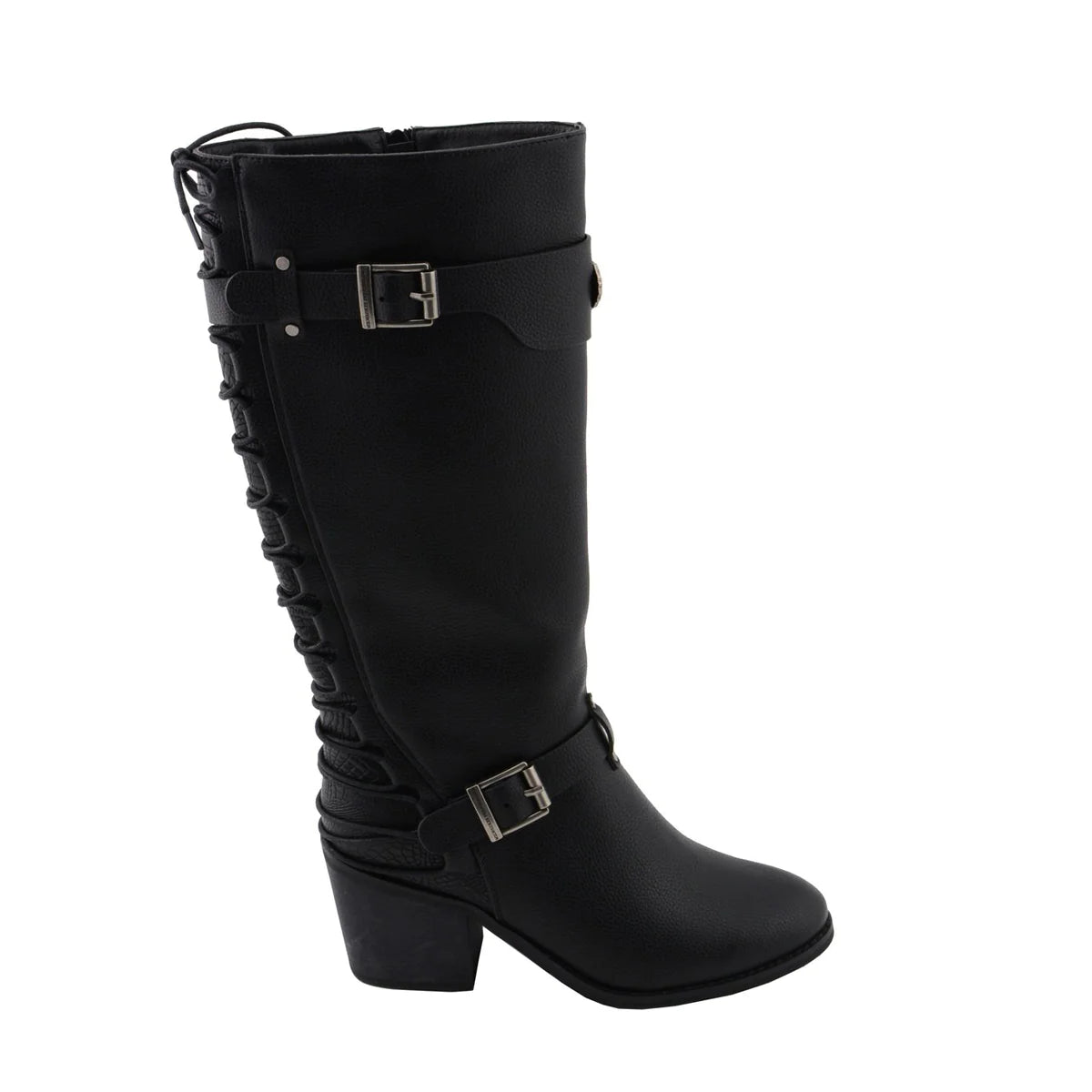 Womens Tall Black Back End Laced Riding Boots