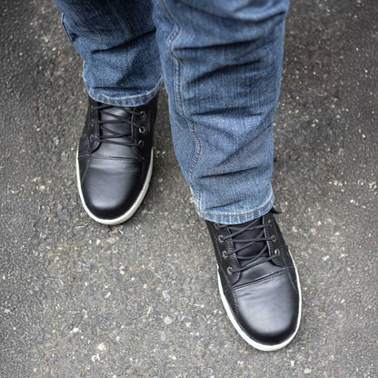 MBM9004WP Waterproof Motorcycle Riding Shoes Reinforced Leather Black