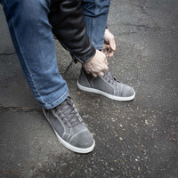 MBM9109 Street Riding Waterproof Shoes Suede Leather Reinforced Grey