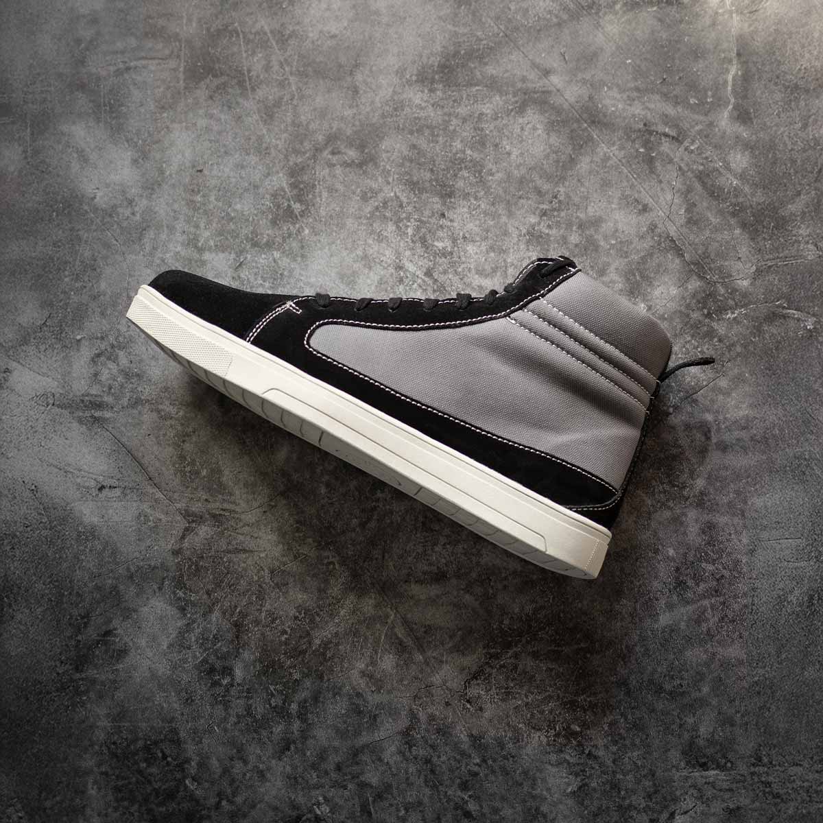 Black Suede and Canvas Casual Street Riding Shoes with Ankle Support