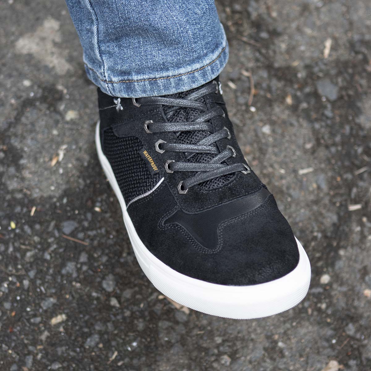 MBM9151 Waterproof Street Riding Shoes Suede Leather Reinforced Black