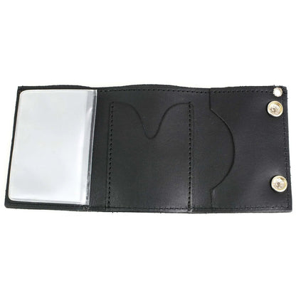 Men's 4” Leather “Skeleton Finger” Tri-Fold Wallet w/ Anti-Theft Stainless Steel Chain