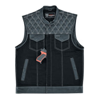 Men's Soa Soft Leather Motorcycle Biker Vest Concealed Carry For Firearms