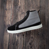 Black Suede and Canvas Casual Street Riding Shoes with Ankle Support