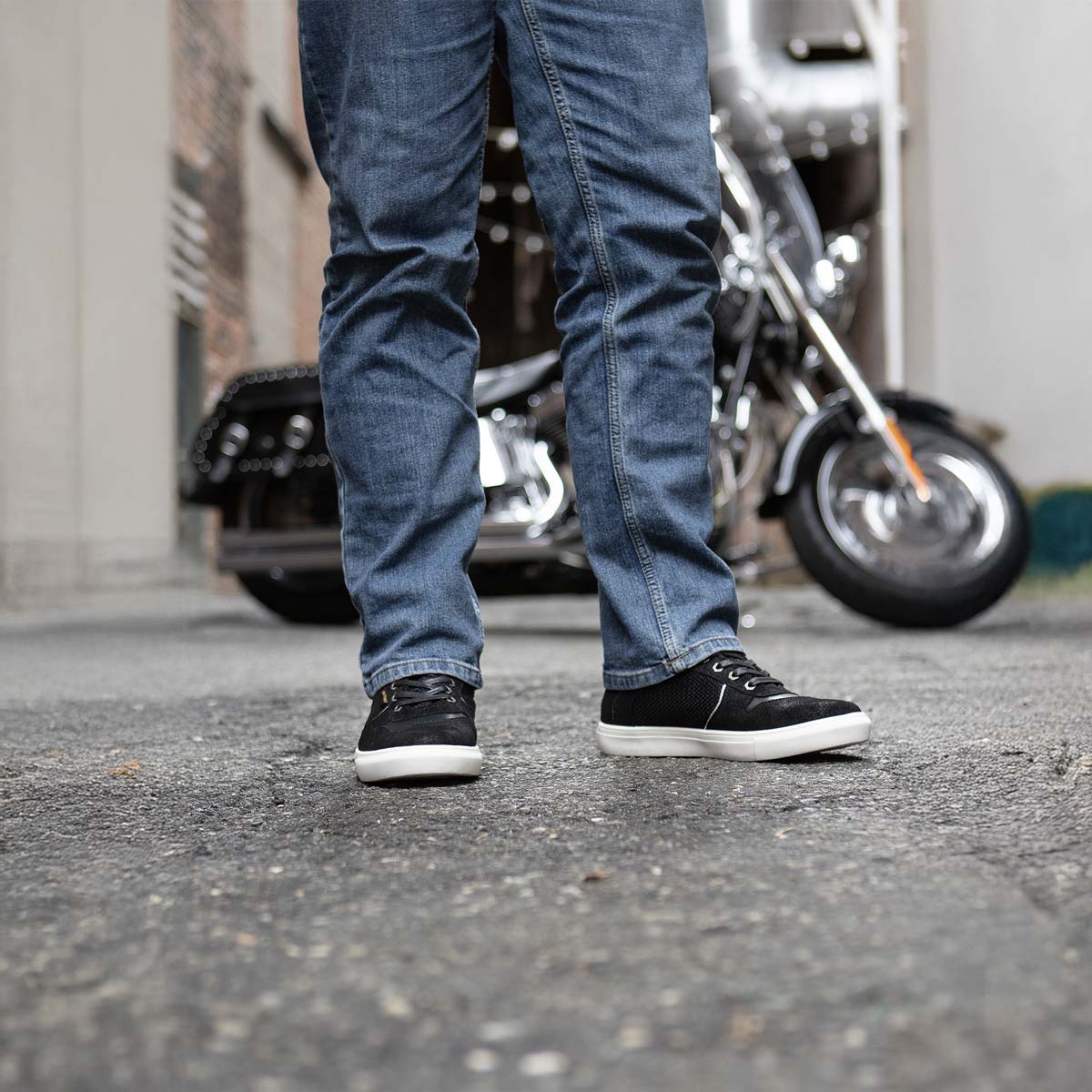 MBM9151 Waterproof Street Riding Shoes Suede Leather Reinforced Black