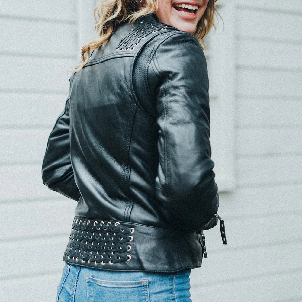 Black Widow - Women's Leather Motorcycle Jacket