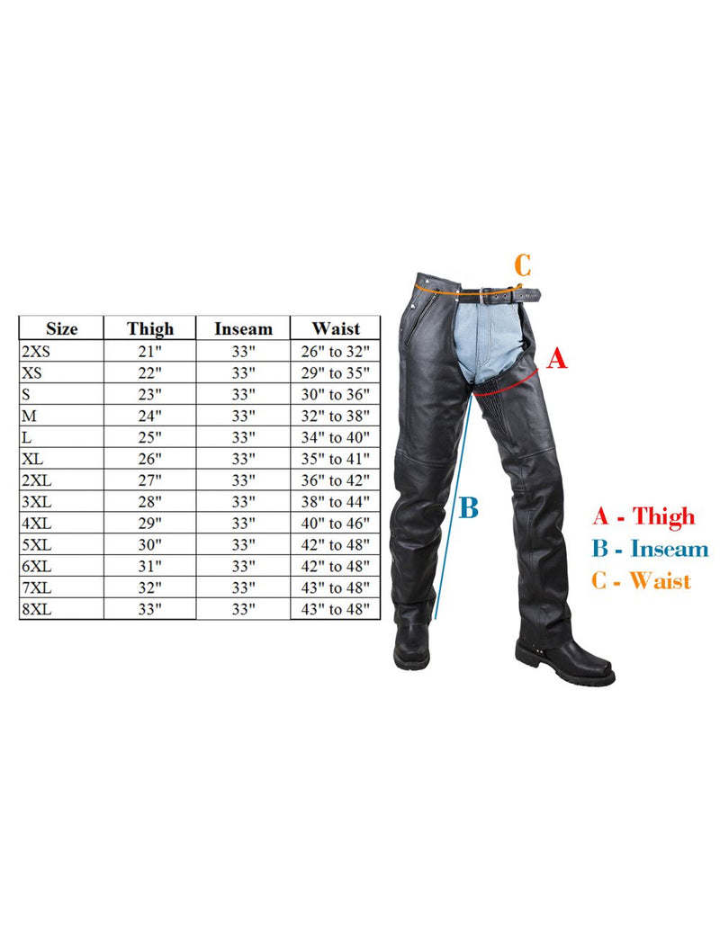 Dri-Riders Adult Black Full Chaps - Free Delivery - Just Chaps