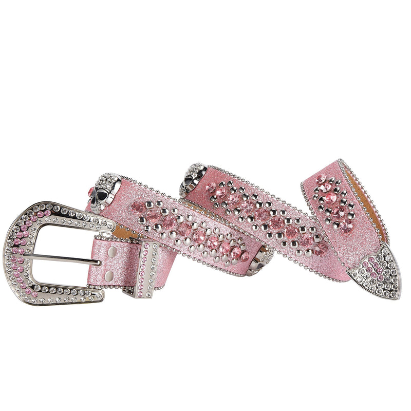 Premium Strap Men Women Western Fashion Pink Bling Bling Rhinestones Diamond Belts