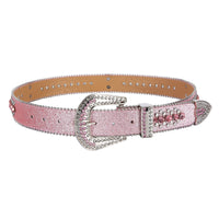 Premium Strap Men Women Western Fashion Pink Bling Bling Rhinestones Diamond Belts