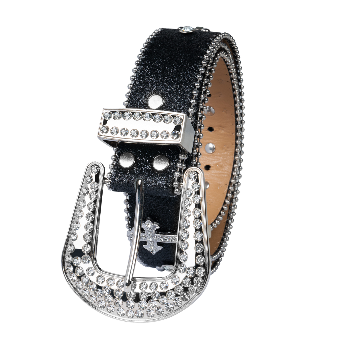 WHIPPY Rhinestone Leather Belt for Women Men, Western Cowgirl