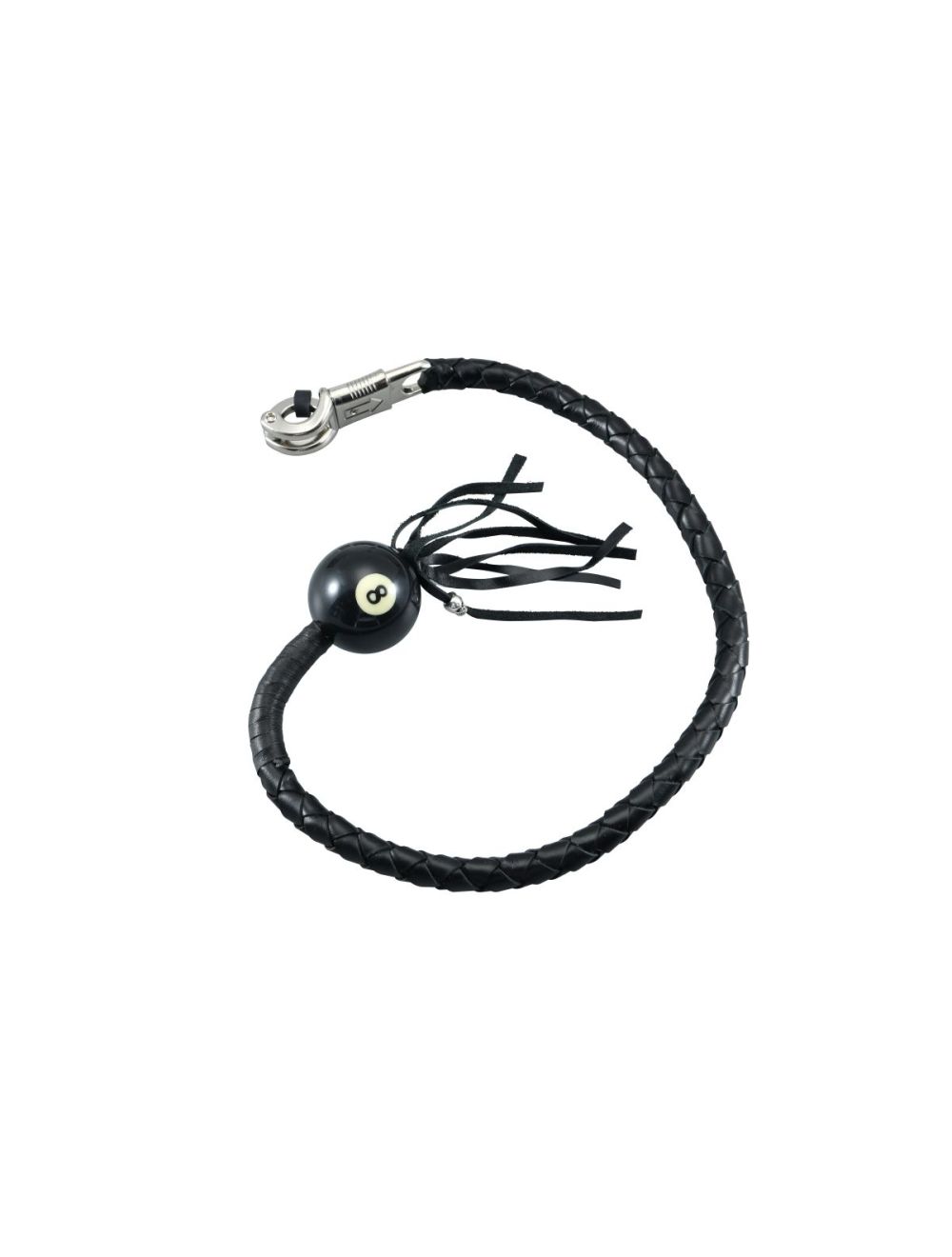 Dream Apparel 36-inch Black Fringed Get Back Whip 8-Ball