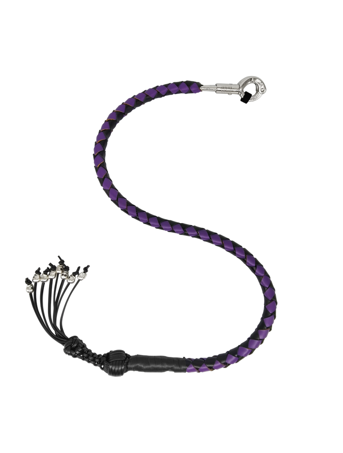 Dream Apparel 42in Get Back Whip Black Purple Monkey Fist Skulls