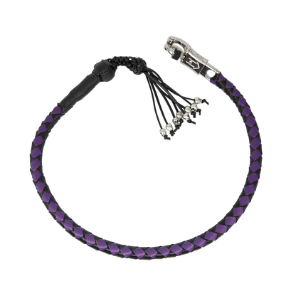 Dream Apparel 42in Get Back Whip Black Purple Monkey Fist Skulls
