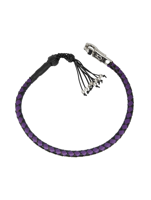 Dream Apparel 42in Get Back Whip Black Purple Monkey Fist Skulls