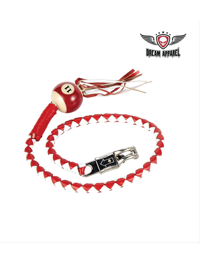 Dream Apparel Get Back Whip White Red Pool Ball 42in