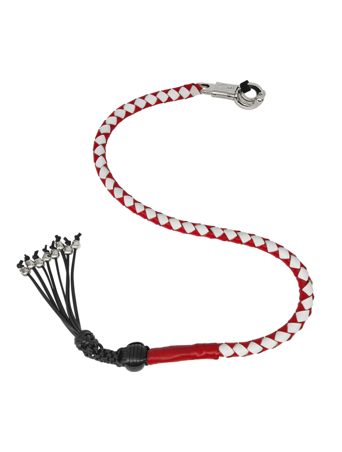 Dream Apparel 42in Get Back Whip Red White Monkey Fist Skulls