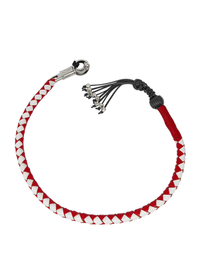 Dream Apparel 42in Get Back Whip Red White Monkey Fist Skulls
