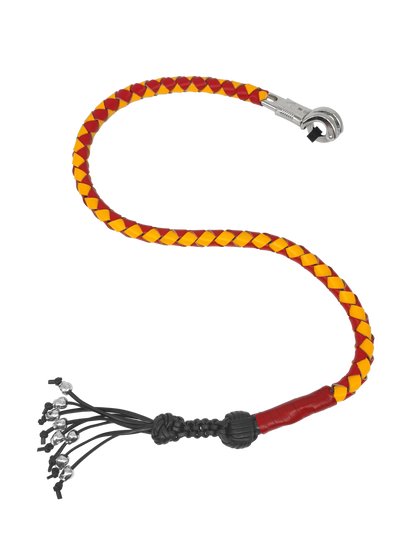 Dream Apparel Get Back Whip 42in Yellow Red Monkey Fist Skulls