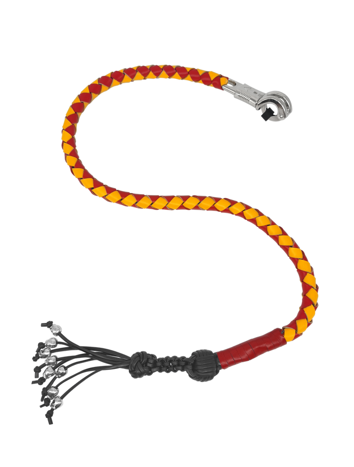 Dream Apparel Get Back Whip 42in Yellow Red Monkey Fist Skulls