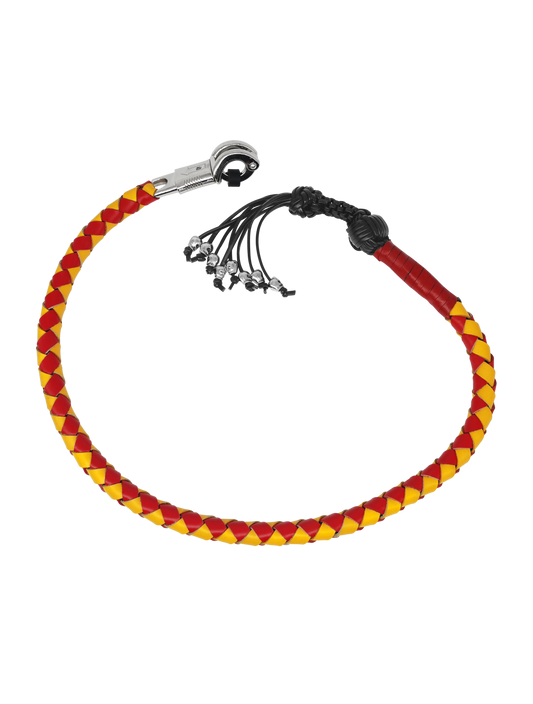 Dream Apparel Get Back Whip 42in Yellow Red Monkey Fist Skulls