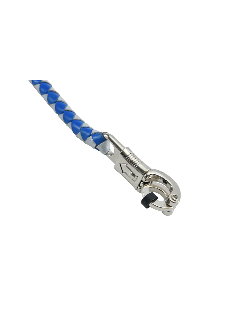 Dream Apparel Hand-Braided Leather Get Back Whip 36in Blue Silver