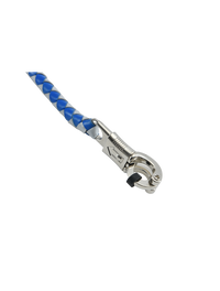 Dream Apparel Hand-Braided Leather Get Back Whip 36in Blue Silver