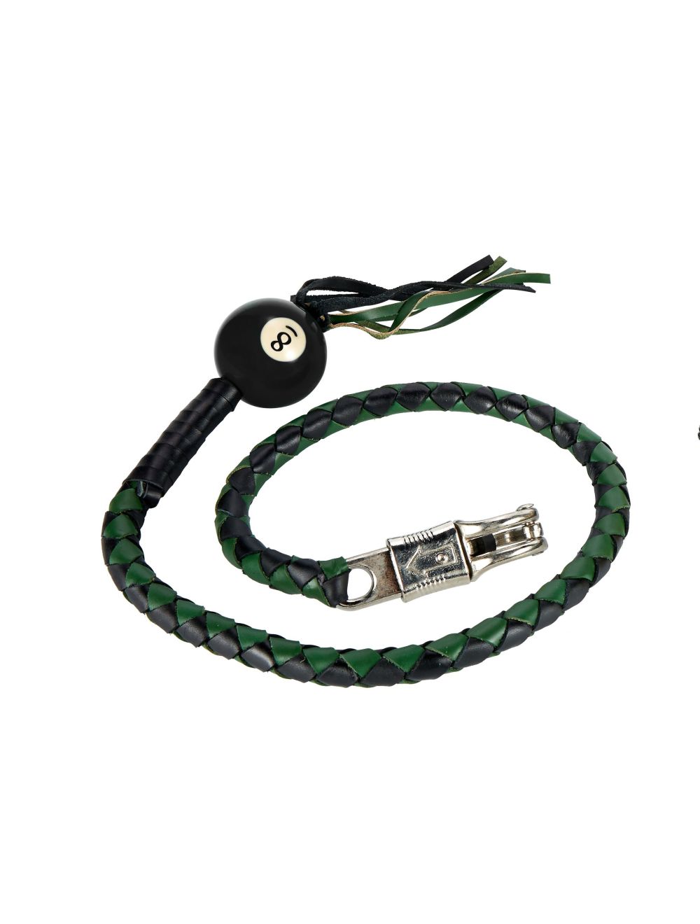 Dealer Leather Get Back Whip Black and Green 36in