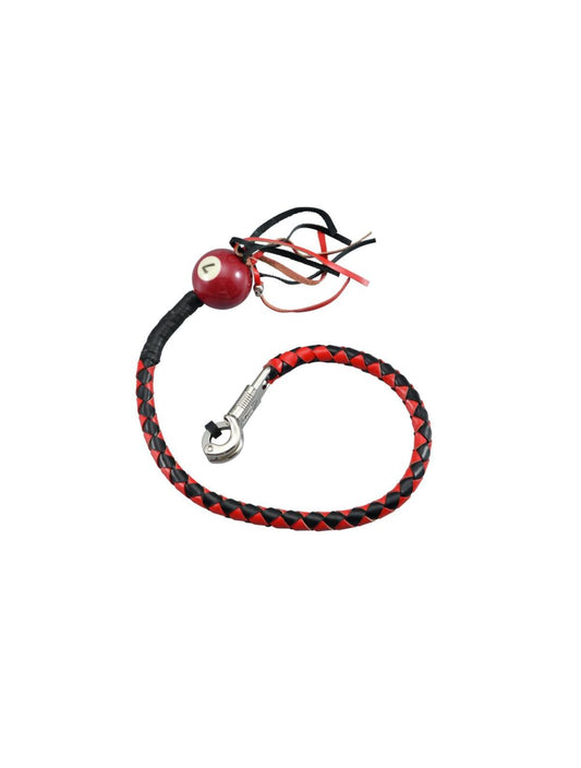 Dream Apparel Get Back Whip 36in Leather Red Pool Ball No 7