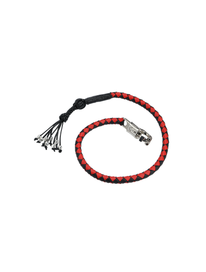 Dealer Leather Get Back Whip Braided Leather Motorcycle Accessory Black