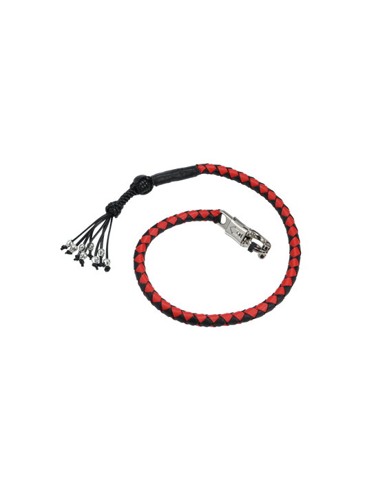 Dealer Leather Get Back Whip Braided Leather Motorcycle Accessory Black