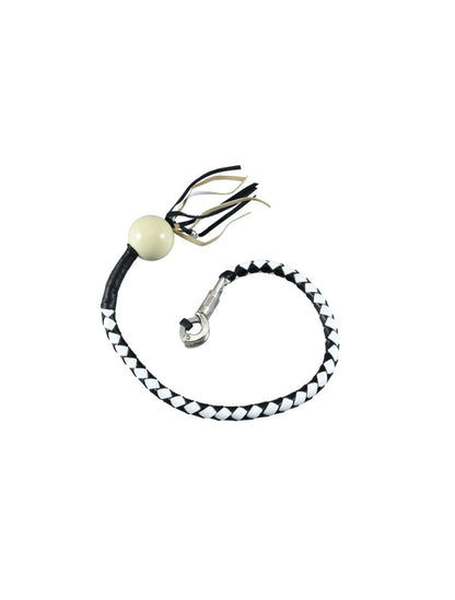 Dream Apparel 36in Black White Fringed Get Back Whip White Ball