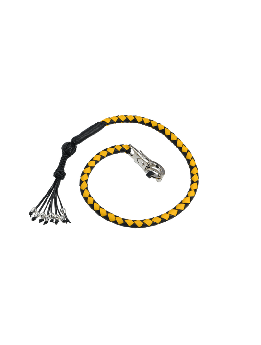 Dealer Leather Get Back Whip Black Yellow