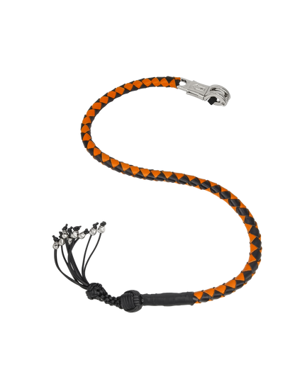 Dream Apparel Get Back Whip 42in Black/Orange Monkey Fist Skulls