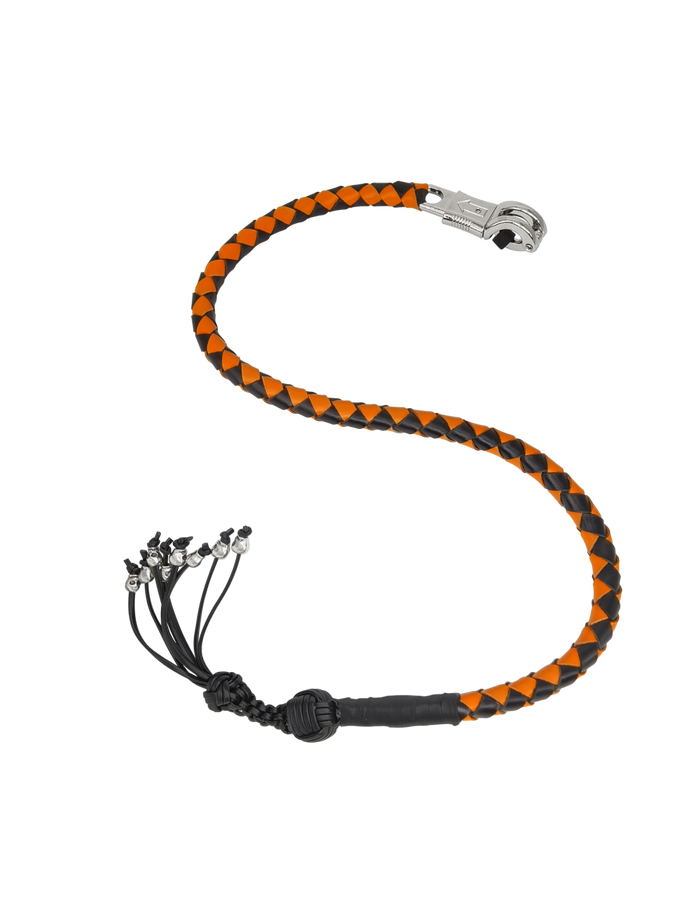 Dream Apparel Get Back Whip 42in Black/Orange Monkey Fist Skulls
