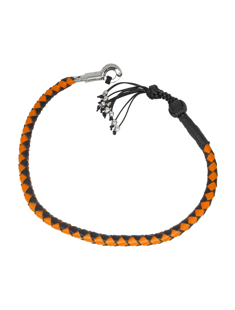 Dream Apparel Get Back Whip 42in Black/Orange Monkey Fist Skulls