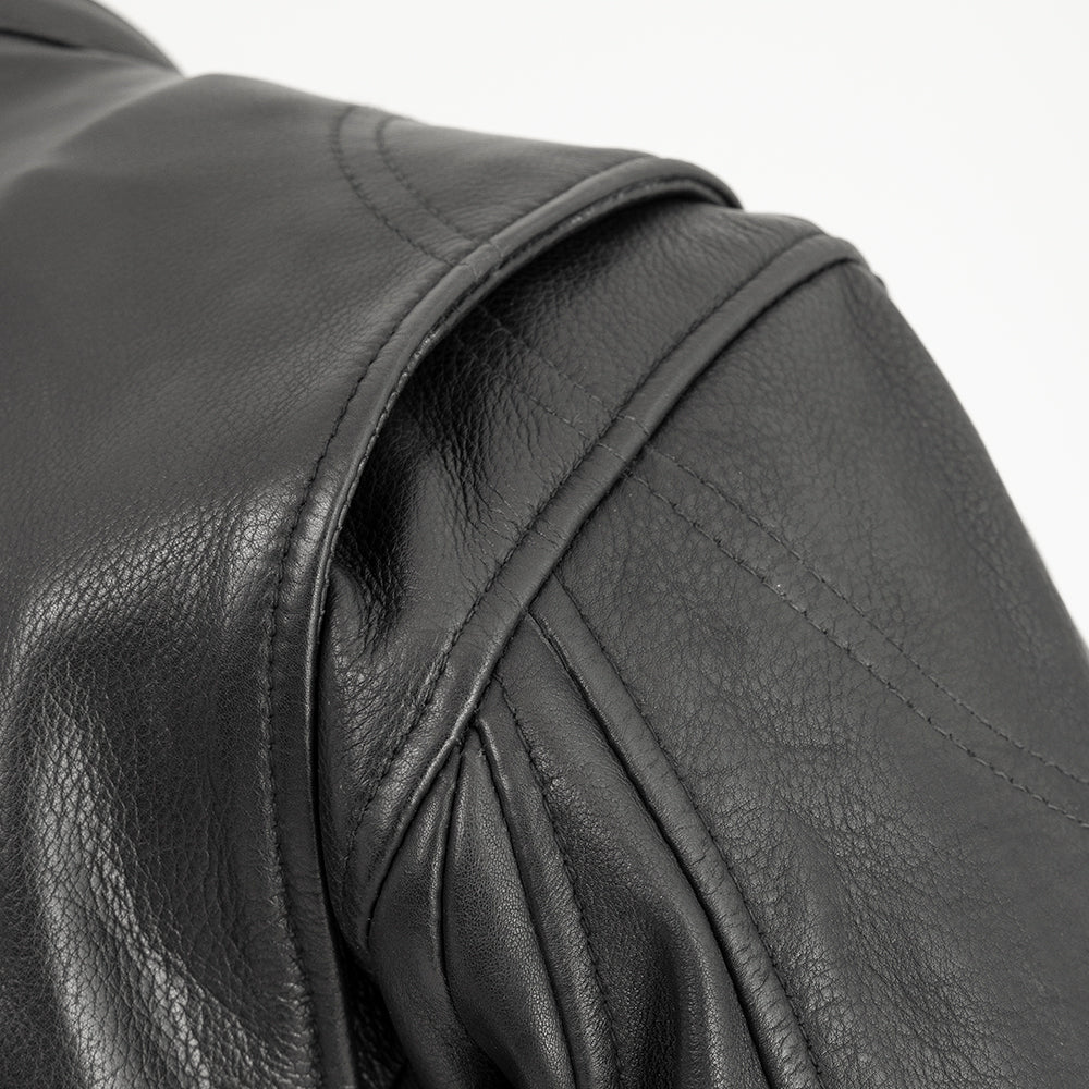 Indy Men's Motorcycle Leather Jacket - Black