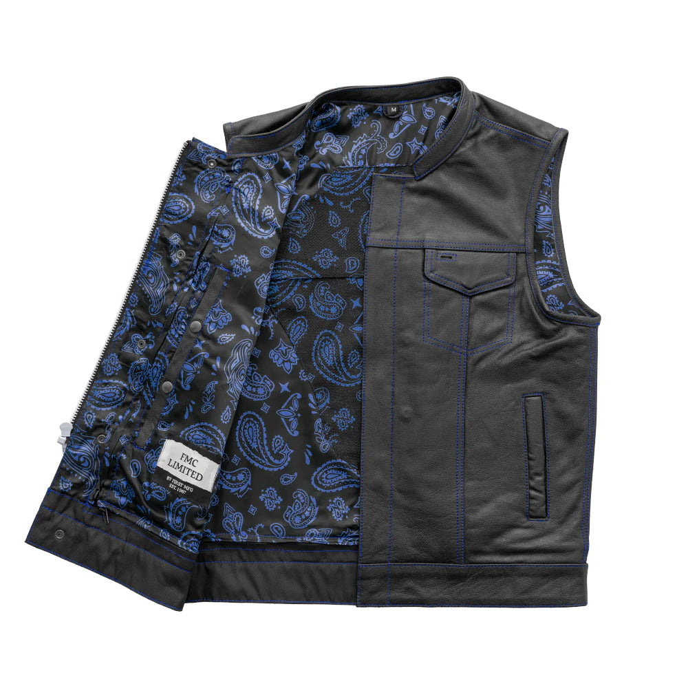 Perforated leather down vest