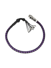 Dealer Leather 42in Get Back Whip Black Purple Monkey Fist